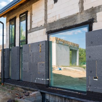 facade with thermal insulation of a single-family house